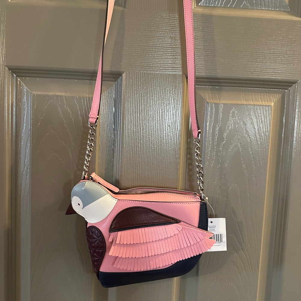 Kate Spade Pink and Brown Crossbody Bag with Chain Detailing
Not for sale